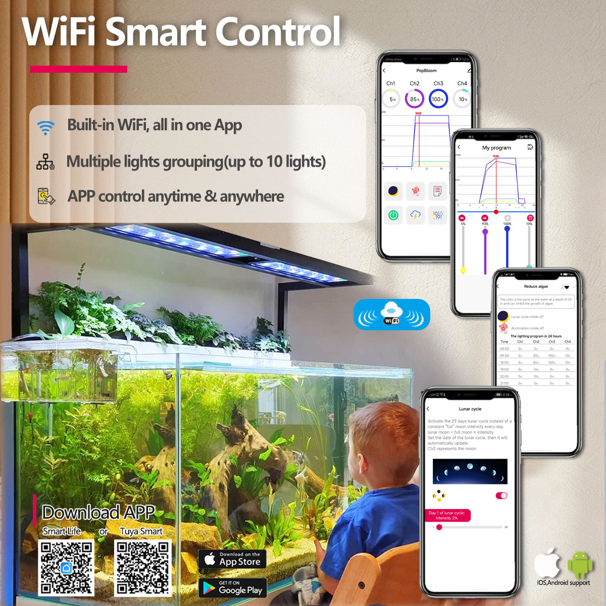 PopBloom H54 H75 WiFi Full Spe - Aquarium Plant Light review and price