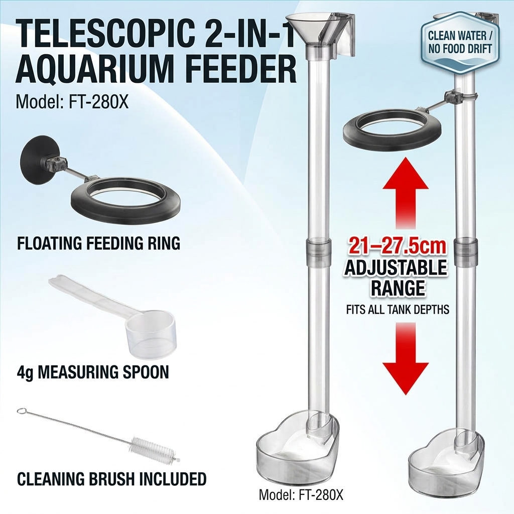 Acrylic Telescopic Fish Feeder - Aquarium Fertilizer review and price